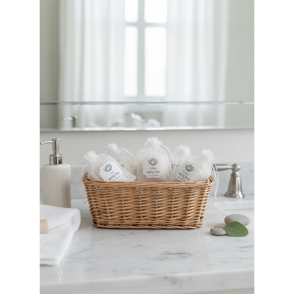 Set Of 9 Bath Tea Bags By Oily Blends In Organza Bags For Relaxation & Aromather